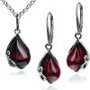 Ian and Valeri Co. Ian And Valeri Co. Cherry Amber Sterling Silver Leverback Set Earrings Pendant Necklace18 Inches Jewelry Sets