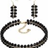 Firstmeet Firstmeet Beads Layer Statement Necklace Choker Bracelet Earrings Vintage Jewelry Set For Women Girls Jewelry Sets