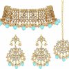 Aheli Aheli Gold Plated Kundan Jewelry Necklace With Earring Set For Women Jewelry Sets