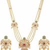 TARINIKA Tarinika Antique Gold Plated Myra Long Necklace Set With Peacock Design - Indian Jewelry Sets For Women | Perfect For Ethnic Occasions | Traditional South Indian Necklace | 1 Year Warranty* Jewelry Sets