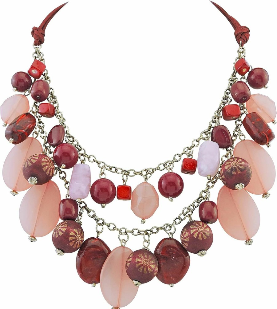 Bocar Bocar 2 Layer Statement Necklace Chunky Beaded Fashion Necklace For Women Gifts Jewelry Sets