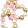 Artvine Artvine Pink Gold Chunky Bubblegm Necklace&Bracelet Cake Smash Birthday Gift Cb801 Jewelry Sets