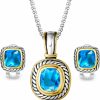 UNY Uny Elegant Wedding Jewelry Sets Cz Crystal French Clip Earring Enhancer Pendant Designer Inspired Christmas Gifts Jewelry Sets