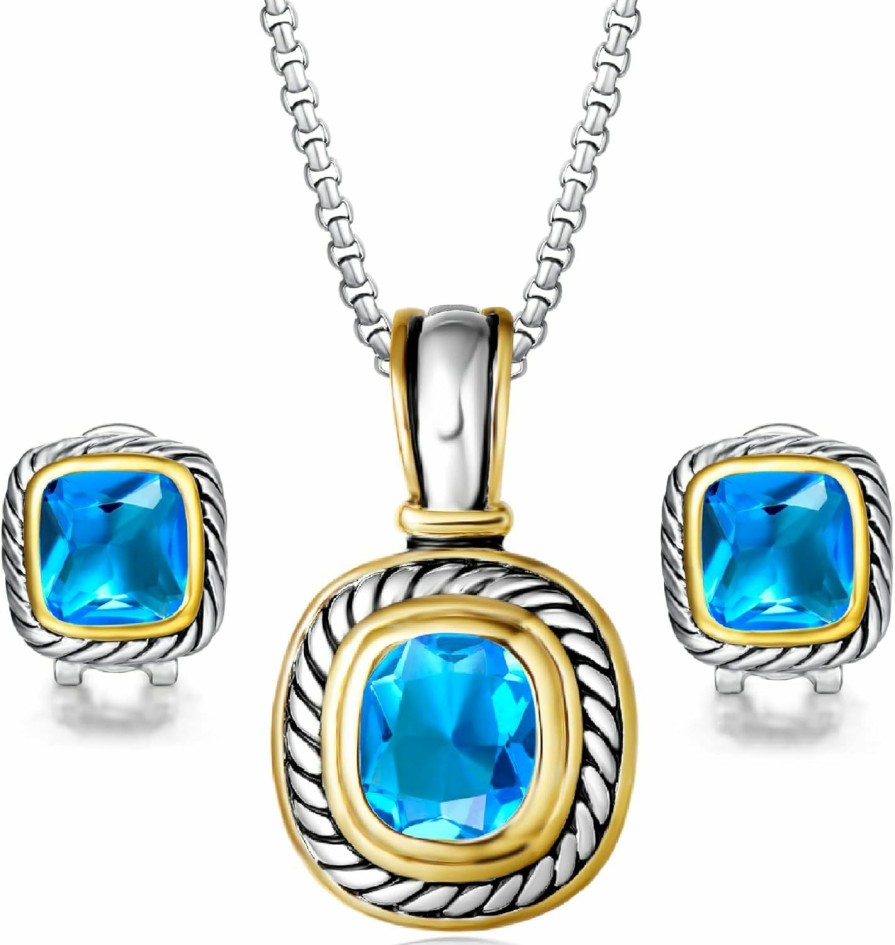 UNY Uny Elegant Wedding Jewelry Sets Cz Crystal French Clip Earring Enhancer Pendant Designer Inspired Christmas Gifts Jewelry Sets