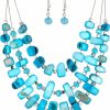 Errally 3 Layered Chunky Statement Necklace For Women Beaded Strand Necklaces With Earring Fashion Costumes Collar Necklace Jewelry Sets Gifts For Women Jewelry Sets