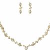 Yean Yean Bride Silver Bridal Necklace Earrings Set Crystal Wedding Jewelry Set Rhinestone Choker Necklace For Women And Girls Jewelry Sets