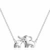 YFN Yfn Mom Baby Elephant Necklace Sterling Silver Good Luck Elephant Necklace For Mon Women (Mom Baby Necklace) Jewelry Sets