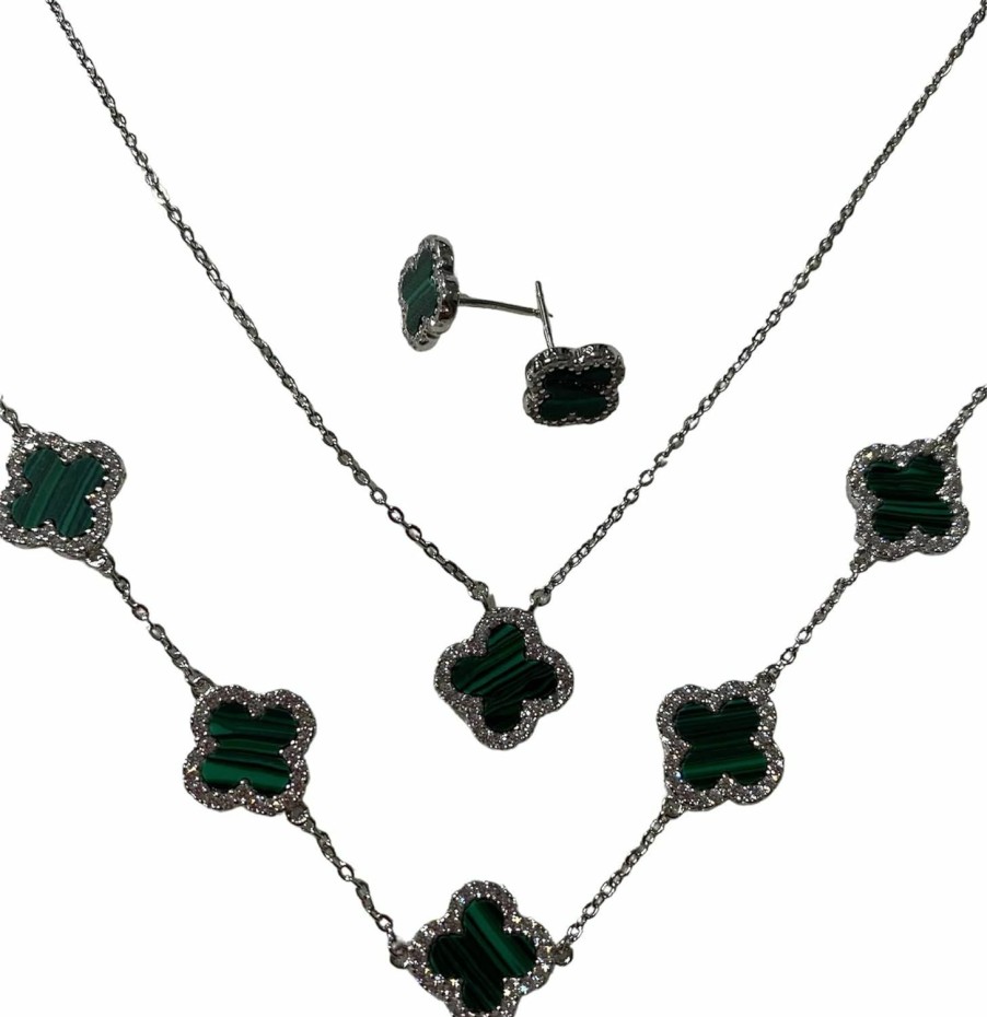 Generic 925 Sterling-Four Leaf Clover Jewelry Jewelry Sets