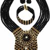 aczuv Aczuv Women'S Fashion Beaded Crystal Nigerian Bridal Wedding Party Necklace African Beads Jewelry Set Jewelry Sets