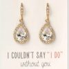 A+O A+O Wedding Bridesmaids Gift Drop Dangle Earrings Or Jewelry Set In Silver, Yellow Gold, Rose Gold Jewelry Sets