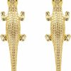 QUPENGXU Qupengxu Exaggerated Gold Alligator Pendant Earrings Charm Amphibian Reptile Crocodile Earrings Fine Jewelry For Women Gifts Jewelry Sets