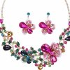 Orikycely Orikycely Sunvy Noble Diamond Crystal Flower Chain Choker Collar Necklace Earrings Set Jewelry Sets