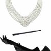 Zivyes Zivyes Audrey Hepburn Holly Golightly Breakfast At Tiffanys Costume Accessory Necklace Gloves Holder Jewelry Sets