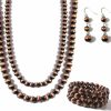 KOSMOS-LI Kosmos-Li Western Style Multi Layer Necklaces Bracelet Earrings Faux Navajo Cowgirl Beaded Women Jewelry Sets Jewelry Sets