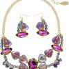 Bocar Bocar Necklace For Women, Statement Necklace, Crystal Strand Fashion Jewelry, Choker Shell Necklace And Earring Set, Party Gifts For Her Jewelry Sets