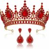 SWEETV Sweetv Baroque Tiaras And Crowns For Women, Crystal Wedding Tiara For Bride, Crown Earrings Jewelry Set Jewelry Sets