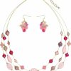 Coiris Coiris 3 Layers Illusion Wire Beaded Statement 19.5\" Necklace For Women Jewelry Sets