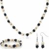 Gem Stone King Gem Stone King Multi-Color Cultured Freshwater Pearl Necklace Earrings Bracelet Jewelry Set 7-8Mm 18 Inches Jewelry Sets