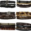 Novarena Novarena 1-24 Pcs Adjustable Length African Bracelets And Necklaces For Men Women Beaded Bracelets Multi Layer Ethnic Tribal Traditional Jewelry Sets