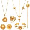 Ethlyn 18K Gold Plated Ethiopian Jewelry Sets For Women Wedding Party Bridesmaid Habesha Jewelry Jewelry Sets