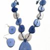 Artesania Karissma Artesania Karissma Tagua Necklace And Earrings In Blue Tag667. Tagua Nut Jewelry, Organic Necklace, Eco Friendly Jewelry, Blue Statement Necklace Set Jewelry Sets