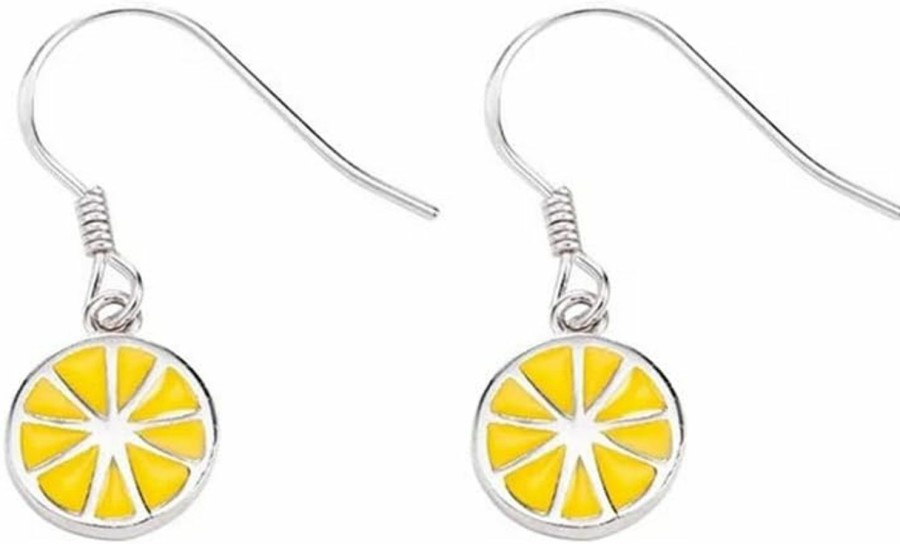 Yocoyee Sweet Little Lemon Pendant Necklace Lemon Slice Earrings Cute Fruit Jewelry For Women Girls Jewelry Sets