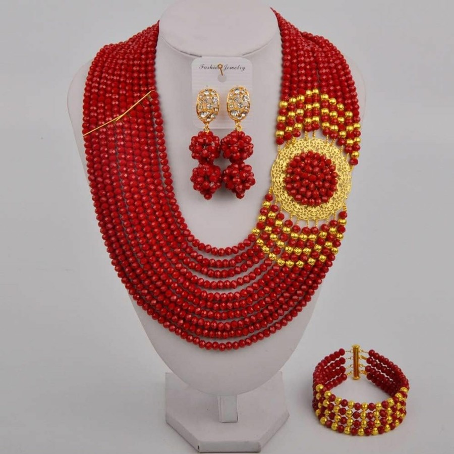 aczuv Aczuv Crystal Royal Blue Beads Jewelry Set African Necklaces For Women Nigerian Wedding Jewelry Sets Jewelry Sets