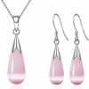 Injoy Jewelry Injoy Jewelry Women Jewelry Set, Teardrop Synthetic Cat Eye Stone Pendant Necklace And Dangle Earrings Set For Women Girls Jewelry Sets