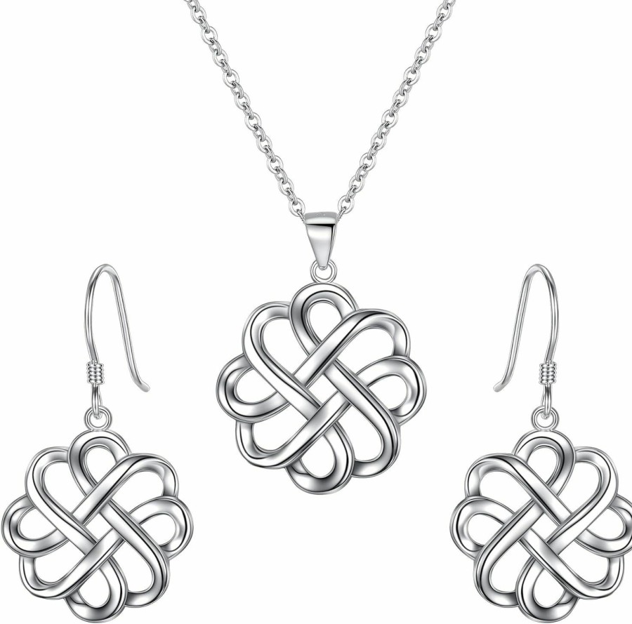 BriLove Brilove Gifts For Mom Girls Women 925 Sterling Silver Endless Love Vintage Irish Celtic Knot Jewelery For Daily Wear/Mothers Day/Valentines Day/Birthday/Christmas/Anniversary Jewelry Sets