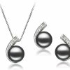 PearlsOnly Claudia Black 7-8Mm Aa Quality Freshwater 925 Sterling Silver Cultured Pearl Set For Women Jewelry Sets