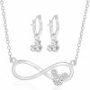 Disney Disney Mickey Mouse Jewelry For Women, Infinity Necklace And Hoop Dangle Earrings Set, Crystal Accents, Silver Plated, 18\" Jewelry Sets