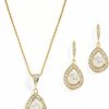 Mariell Mariell Pearl Necklace And Drop Earrings Wedding Jewelry Set For Brides, Bridesmaids, Birthday Gift Jewelry Sets