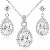 Crystalline Azuria Crystalline Azuria Jewelry Sets For Women Wedding Jewelry Sets Bridal Jewelry Set With Necklace And Earring For Bride Cubic Zirconia Bridesmaid Jewelry Jewelry Sets