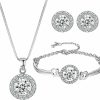 Pinra Pinra Jewellery Sets For Women Cubic Zirconia Necklace Earring Sets Bling Rhinestone Bridesmaid Jewelry Set Jewelry Sets