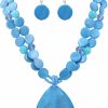 Jules D. Jules D. Big Teardrop Pendant Necklaces For Women Colorful Beaded Necklaces Statement Set For Holiday. Jewelry Sets