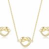 EVER FAITH Ever Faith S925 Infinity Love Heart Knot Pendant Necklace Stud Earring Set, Tiny Simple Jewelry Set Valentines Day/Mothers Day/Anniversary Birthday/Christmas Gifts For Women Wife Mom Jewelry Sets