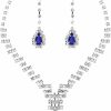 mecresh Mecresh Clustered Crystal Rhinestone Flower Bridal Necklace Teardrop Dangle Earrings Jewelry Sets For Women Gift Jewelry Sets