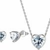 Aurora Tears Aurora Tears 925 Sterling Silver 12 Birthstone Hearts Jewelry Women Crystal Wedding/Engagement/Bridal Heart Necklace/Earring/Ring/Bracelet Sets Jewellery Jewelry Sets