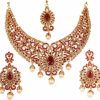 Touchstone Touchstone Indian Bollywood Gorgeous Intricate Workmanship Sparkling White Colorful Rhinestone Crystal Wedding Designer Jewelry Necklace Set In Gold Or Silver Tone For Women. Jewelry Sets