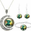 Luxubaby Luxubaby Moon Pendant Necklace Stitch And Turtle Jewelry Set Crescent Necklace Bracelet Earring Gift For Women Jewelry Sets