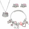 GUANKE 3Pcs Jewelry Set In Cute Cat Style, Kitty Necklace/Kitty Earrings/Kitty Bracelets/Adjustable Stainless Steel Sleeves, Girl'S Birthday Gift, Women'S Best Friend Jewelry Sets