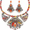 LUOEM Luoem Fashion African Jewelry For Women Handmade Bib Necklace Earrings Multicolor Boho Vintage Statement Jewelry For Women Jewelry Jewelry Sets