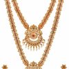 ROFARWORD Rofarword Gold-Plated Brass Premal Antique Indian Jewelry Necklace Set For Women & Girls | Indian Jewelry Jewelry Sets