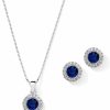 Mariell Mariell Bridal Wedding Necklace Set, Cubic Zirconia Pendant Necklace And Stud Earring, Bridal Jewelry Set Jewelry Sets