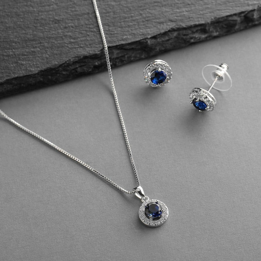 Mariell Mariell Bridal Wedding Necklace Set, Cubic Zirconia Pendant Necklace And Stud Earring, Bridal Jewelry Set Jewelry Sets