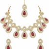 I Jewels I Jewels Indian Wedding Bollywood Gold Plated Traditional Kundan & Stone Choker Necklace Jewellery With Earrings Set For Women/Girls Jewelry Sets