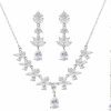 SWEETV Sweetv Cubic Zirconia Bridal Wedding Jewelry Sets For Bride Bridesmaids, Teardrop Back Drop Necklace Earrings Jewelry Set For Prom Wedding Jewelry Sets