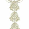 I Jewels I Jewels Gold-Plated Metal Indian Wedding Bollywood Floral Kundan Pearl Studded Beaded Head Chain/Paranda (T2089-98) Jewelry Sets