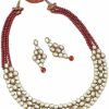 Aheli Aheli Kundan Beads Necklace Earring Set Indian Wedding Ethnic Traditional Jewelry For Women Jewelry Sets