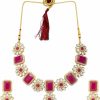 Aheli Aheli Gold Plated Kundan Jewelry Necklace With Earring Set For Women Jewelry Sets